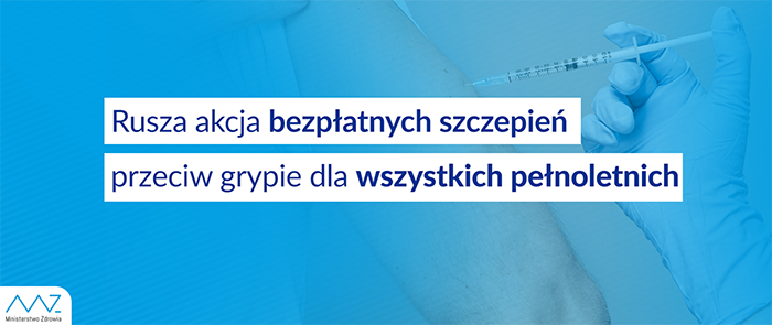 Szczepienia na grypę dla wszystkich pełnoletnich – baner